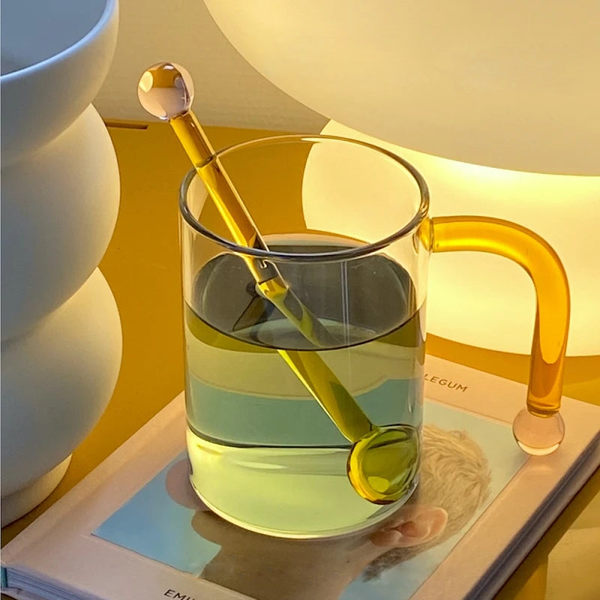 Dot Handle Glass Cup