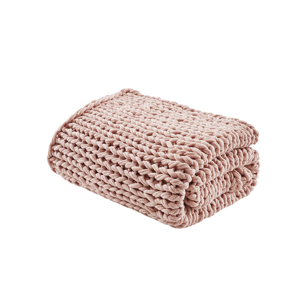 Chunky Double Knit Handmade Throw Blanket Cozy Soft Textured Couch and Bed Accent Decor