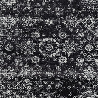 Black and White Distressed Vintage Area Rug Floral Pattern Modern Living Room Soft Floor Carpet