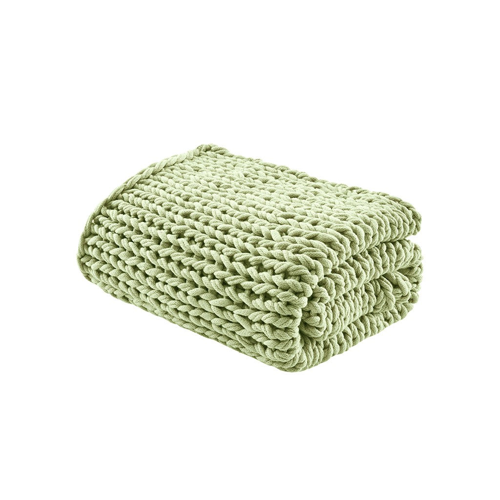 Chunky Double Knit Handmade Throw Blanket Cozy Soft Textured Couch and Bed Accent Decor