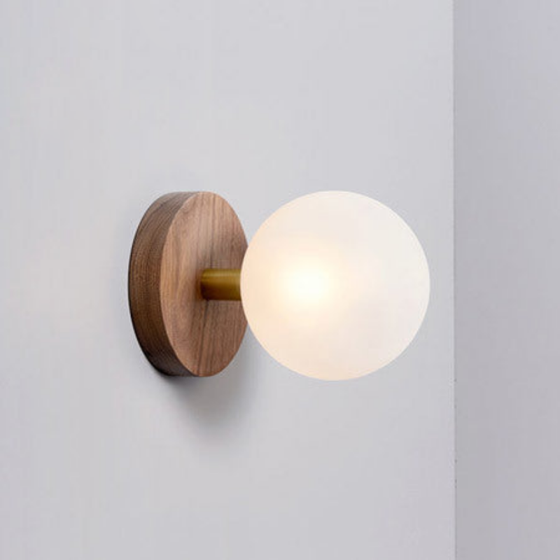 Wood Wall Lamp Frosted Glass Clear Glass Modern Design Bedroom Corridor.