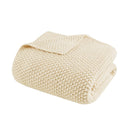 Bree Knit Throw and Pillow Set Textured Soft Blanket Cozy Living Room Accent