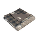 Oversized Cotton Quilted Throw Blanket Rustic Plaid Patchwork Design