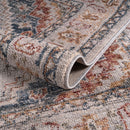 Vintage Medallion Area Rug Faded Blue Rust Ivory Traditional Persian Style Woven Living Room Carpet
