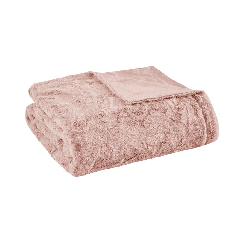 Zuri Oversized Faux Fur Throw Blanket Luxurious Plush Soft Decorative Accent