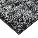 Black and White Distressed Vintage Area Rug Floral Pattern Modern Living Room Soft Floor Carpet