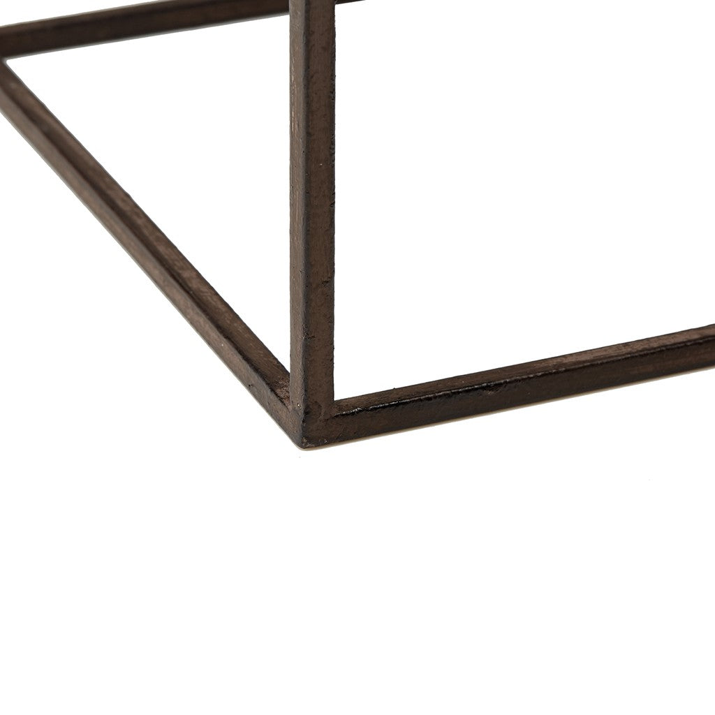 Geometric Gold Cube Tabletop Decor Set 3-Piece Modern Industrial Accent Sculptures