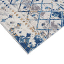 Blue Ivory Distressed Geometric Area Rug Diamond Pattern Modern Woven Living Room Floor Carpet