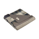 Oversized Cotton Quilted Throw Blanket Rustic Plaid Patchwork Design