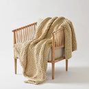 Chunky Double Knit Handmade Throw Blanket Cozy Soft Textured Couch and Bed Accent Decor