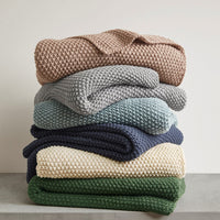 Bree Knit Throw and Pillow Set Textured Soft Blanket Cozy Living Room Accent