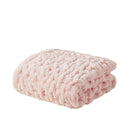 Ruched Faux Fur Throw Blanket Plush Textured Soft Cozy Sofa or Bed Accent