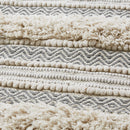 Woven textured bath rug stripe non skid shaggy bathroom mat boho inspired handwoven rug