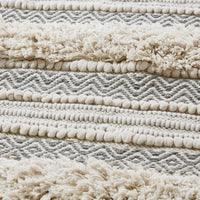 Woven textured bath rug stripe non skid shaggy bathroom mat boho inspired handwoven rug