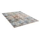 Abstract Blue and Rust Area Rug Distressed Modern Pattern Contemporary Living Room Accent Carpet