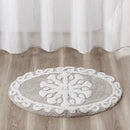 Floral medallion round rectangle bath mat tufted plush rug absorbent soft pile rug