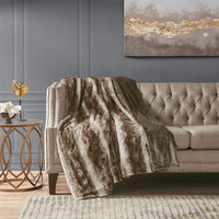 Zuri Oversized Faux Fur Throw Blanket Luxurious Plush Soft Decorative Accent
