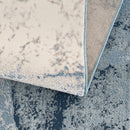Modern Area Rug Blue Abstract Pattern Soft Textured Living Room Decor