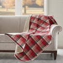 Oversized Cotton Quilted Throw Blanket Rustic Plaid Patchwork Design