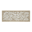 Floral Bathroom Rug Beige White Leaf Tufted Bath Mat Pattern Soft Absorbent Non-Slip Mats