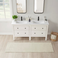 Beige Bathroom Rug Plush Mats Soft Absorbent Neutral Bath Mat BathroomDecor