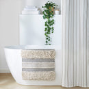 Woven textured bath rug stripe non skid shaggy bathroom mat boho inspired handwoven rug