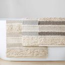 Woven textured bath rug stripe non skid shaggy bathroom mat boho inspired handwoven rug