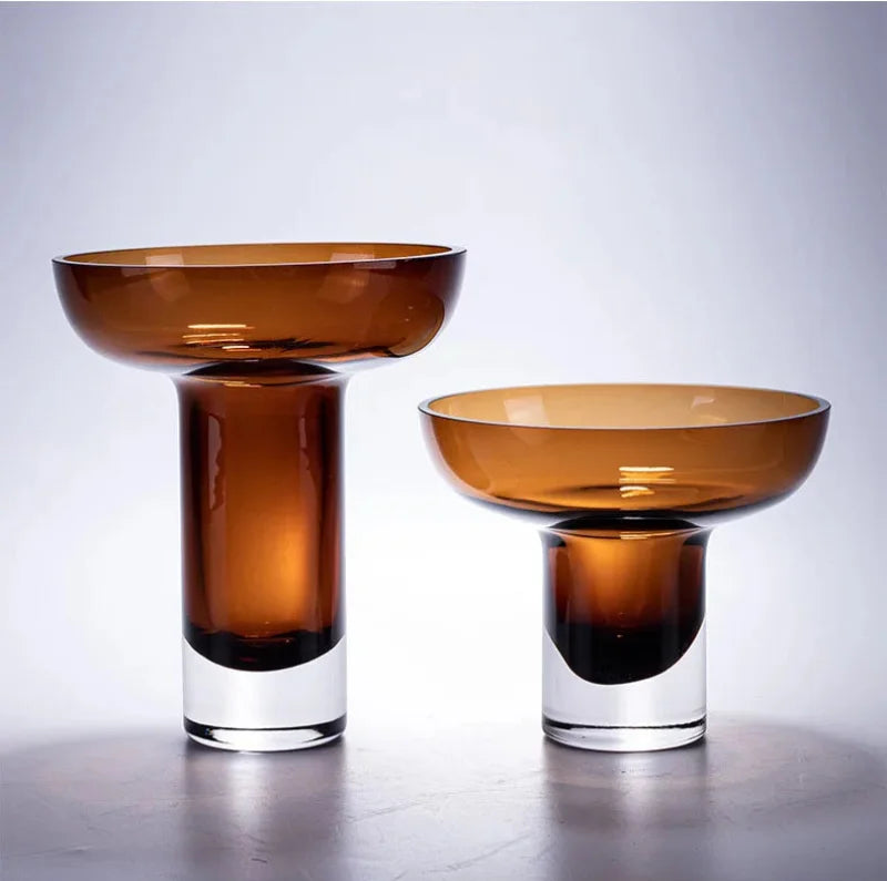 Amber Glow Pedestal Vase