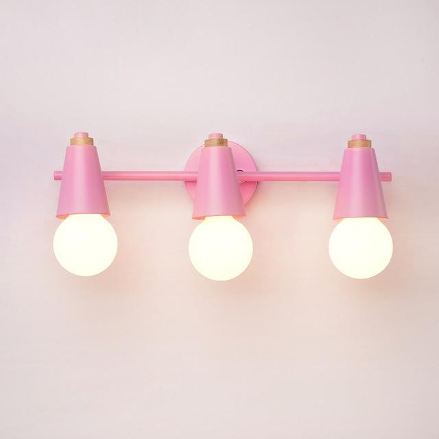 triple light sconce pink
