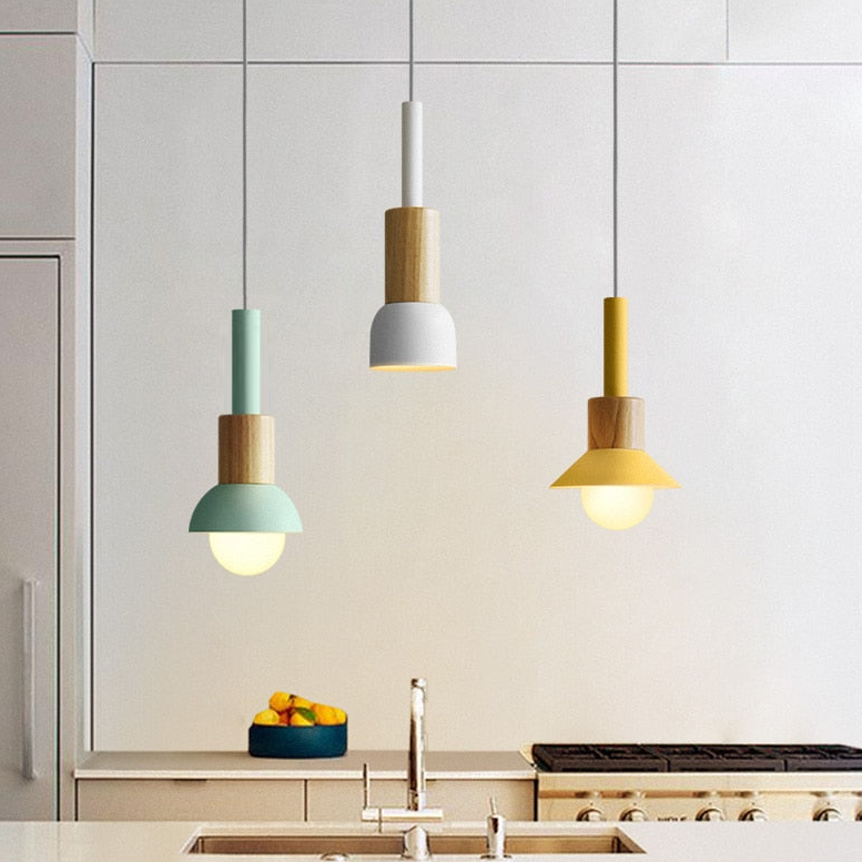 cute Metal & Wood Pendant Lights