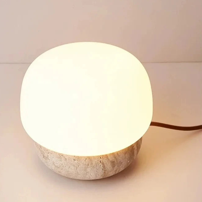 travertine stone mushroom LED lamp floor table lamp