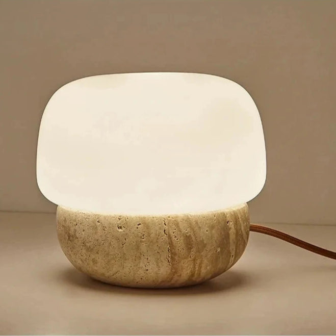 travertine stone mushroom LED lamp floor table lamp