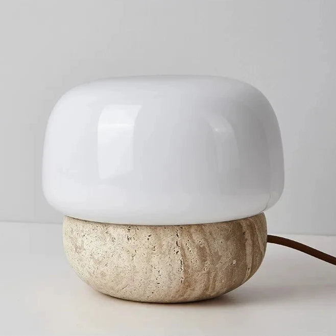 travertine stone mushroom LED lamp floor table lamp