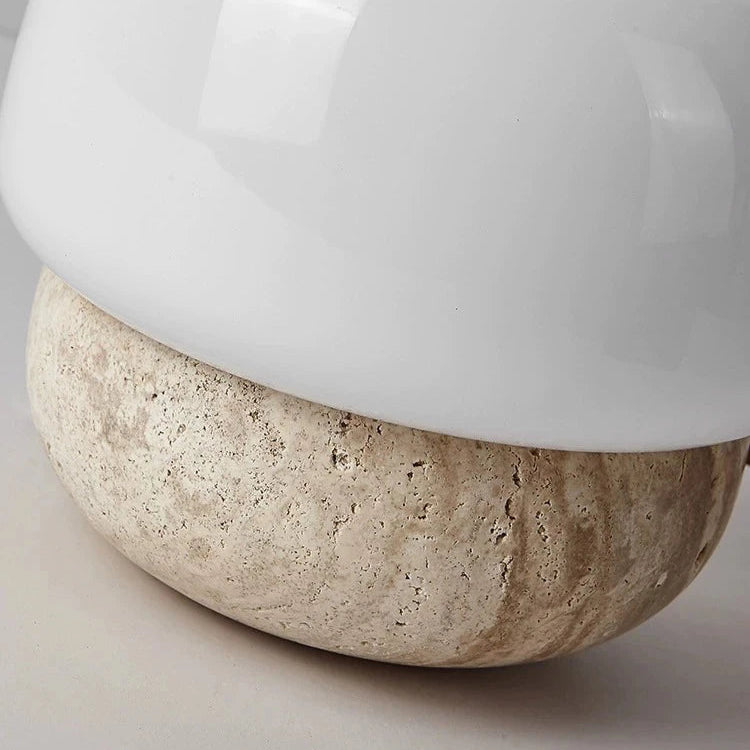 travertine stone mushroom LED lamp floor table lamp