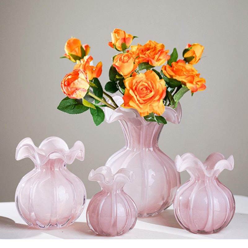 Letifly Blown Glass Ruffle Vase - Thumbnail 5