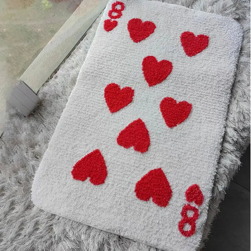 8 of Hearts Card Tufted Rug – Letifly Lights & Decor