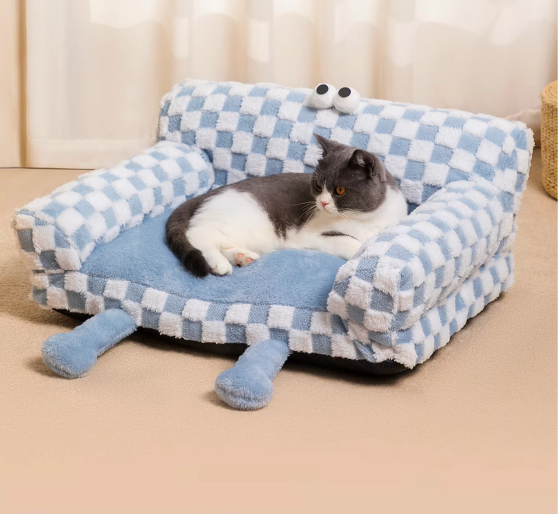 Big Eyes Plaid Pet Sofa