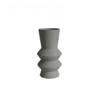 Ceramic vase geometric Morandi-inspired home decorative case matte modern
