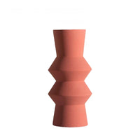 Ceramic vase geometric Morandi-inspired home decorative case matte modern