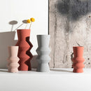 Ceramic vase geometric Morandi-inspired home decorative case matte modern