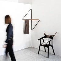 Wall rack geometric corner hanger minimalist metal wood coat rack modern storage