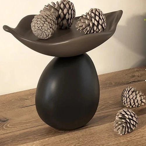 Modern sculptural decorative bowl resin storage tray