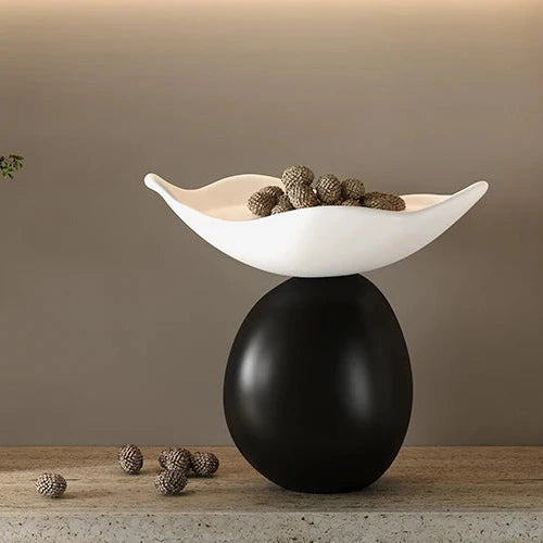 Modern sculptural decorative bowl resin storage tray