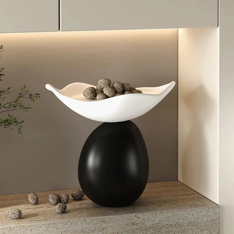 Modern sculptural decorative bowl resin storage tray