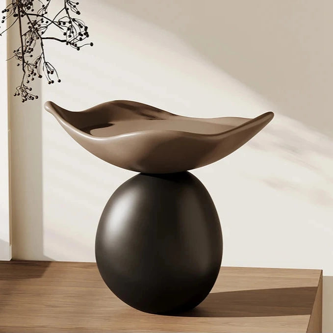 Modern sculptural decorative bowl resin storage tray