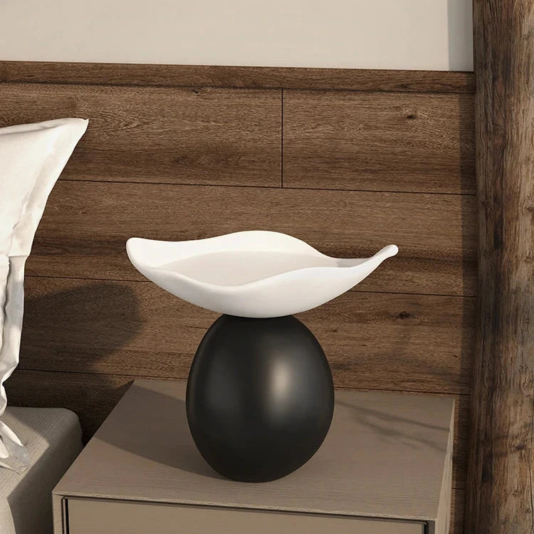Modern sculptural decorative bowl resin storage tray