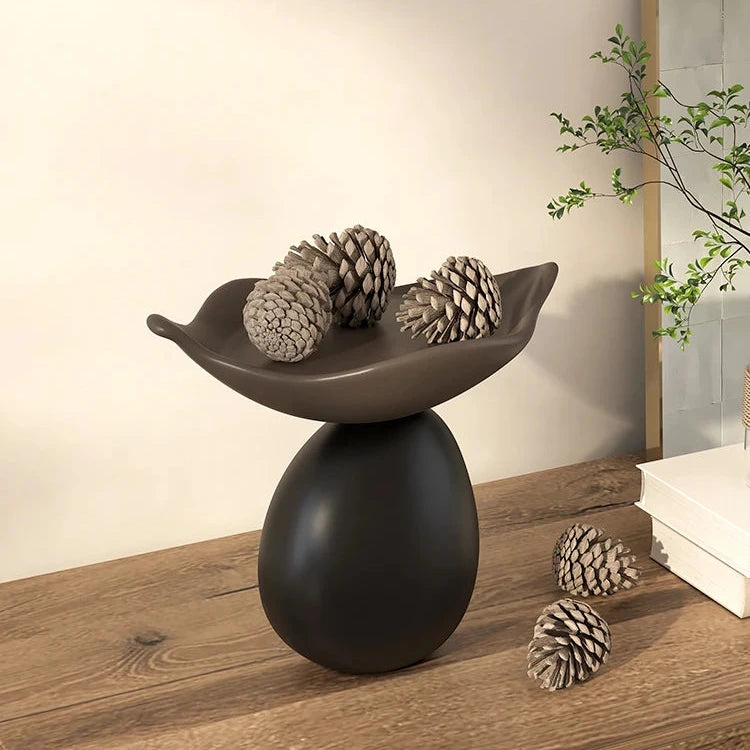 Modern sculptural decorative bowl resin storage tray
