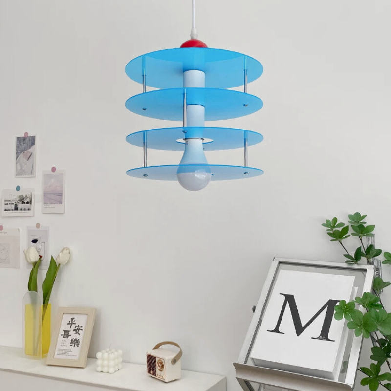 Disc-O Drop Pendant Lamp colorful acrylic bauhaus pendant lamp multilayer disc design dopamine decor