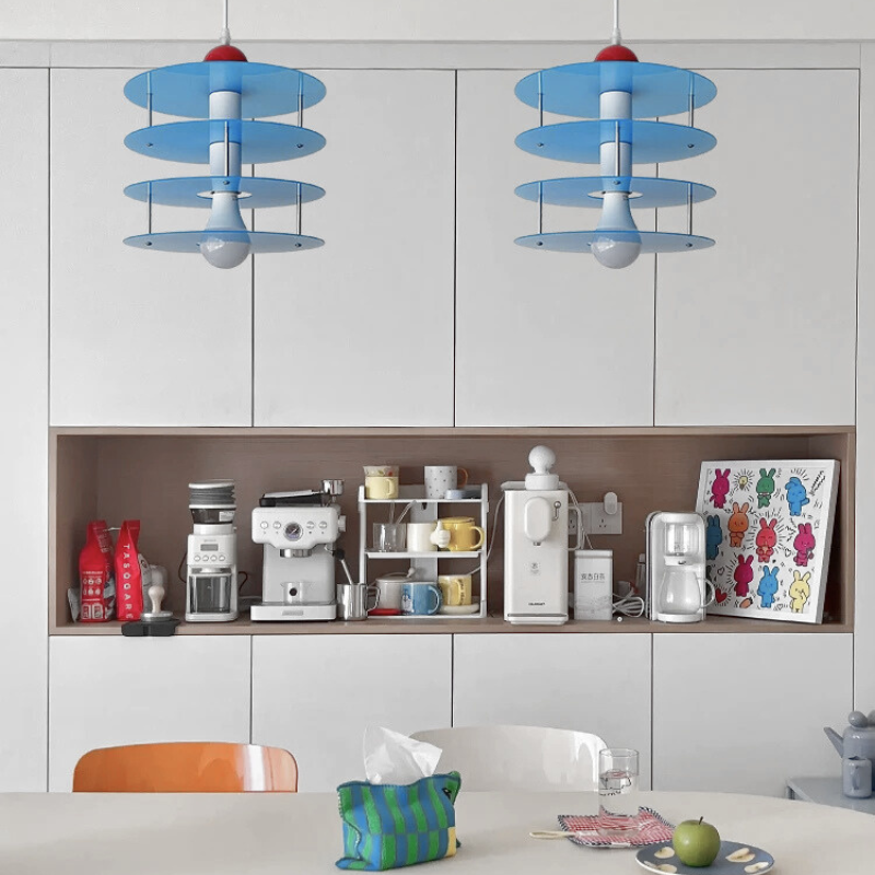 Disc-O Drop Pendant Lamp colorful acrylic bauhaus pendant lamp multilayer disc design dopamine decor