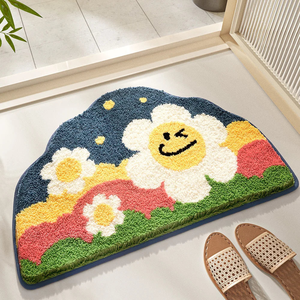 Flocking Mat Whimsy Garden Plush Bath Mat – Letifly Lights & Decor